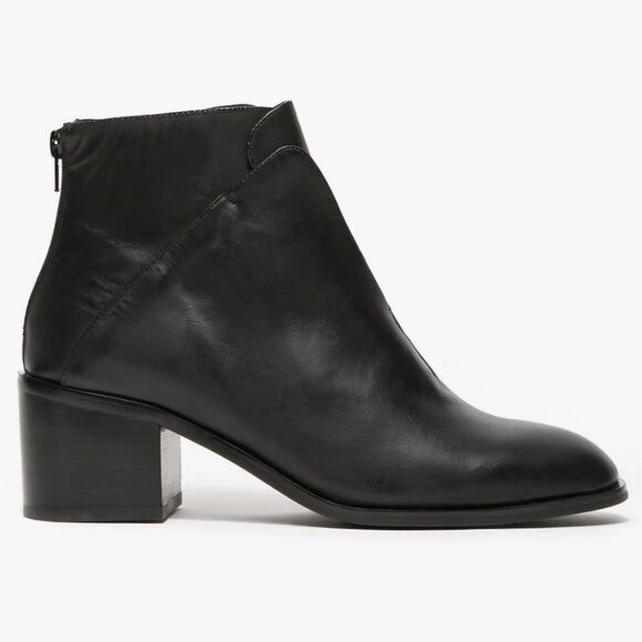 Jeffrey Campbell Women's Block Heel Leather Ankle Jermaine Boot Black 8.5 - Picture 1 of 16